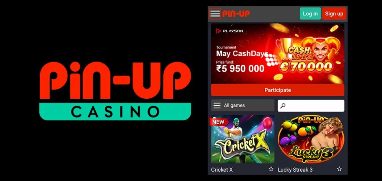 Log In and registration form at Pin Up casino.